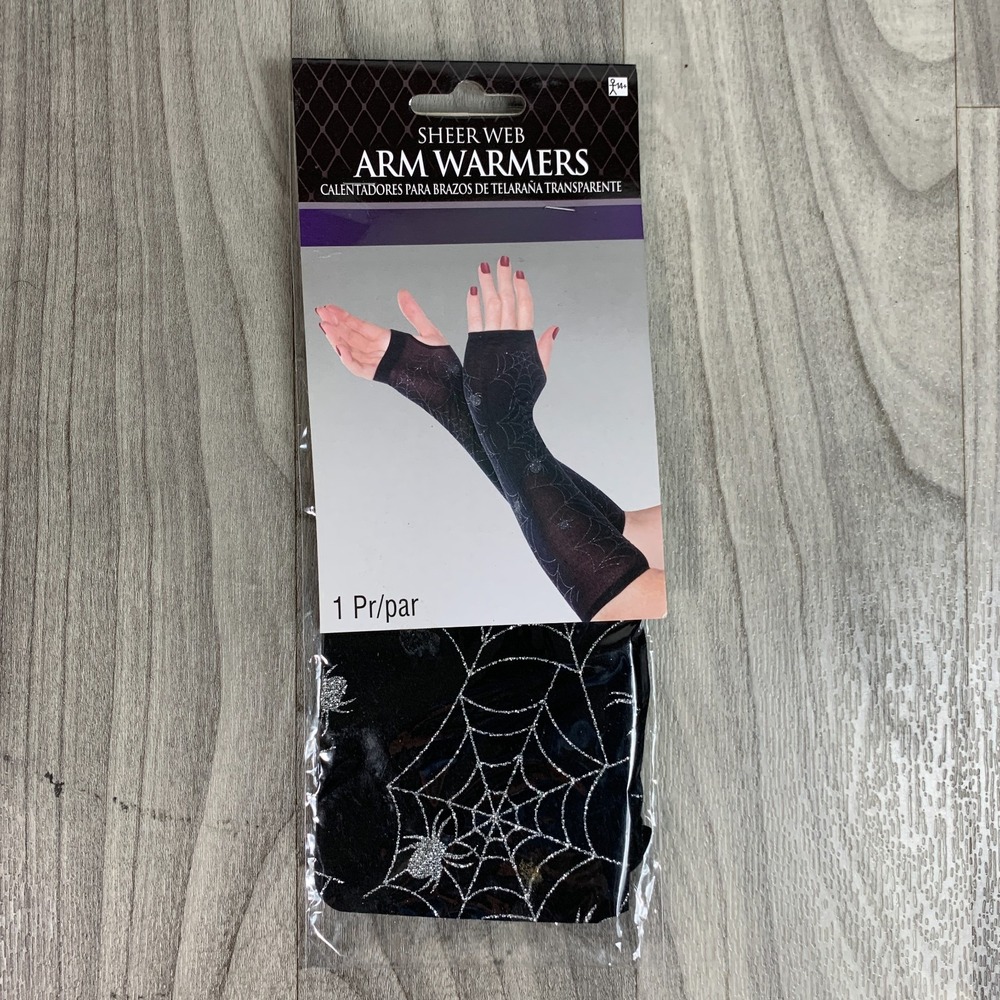 Arm Warmers Adult Fingerless Gloves Halloween Sheer New